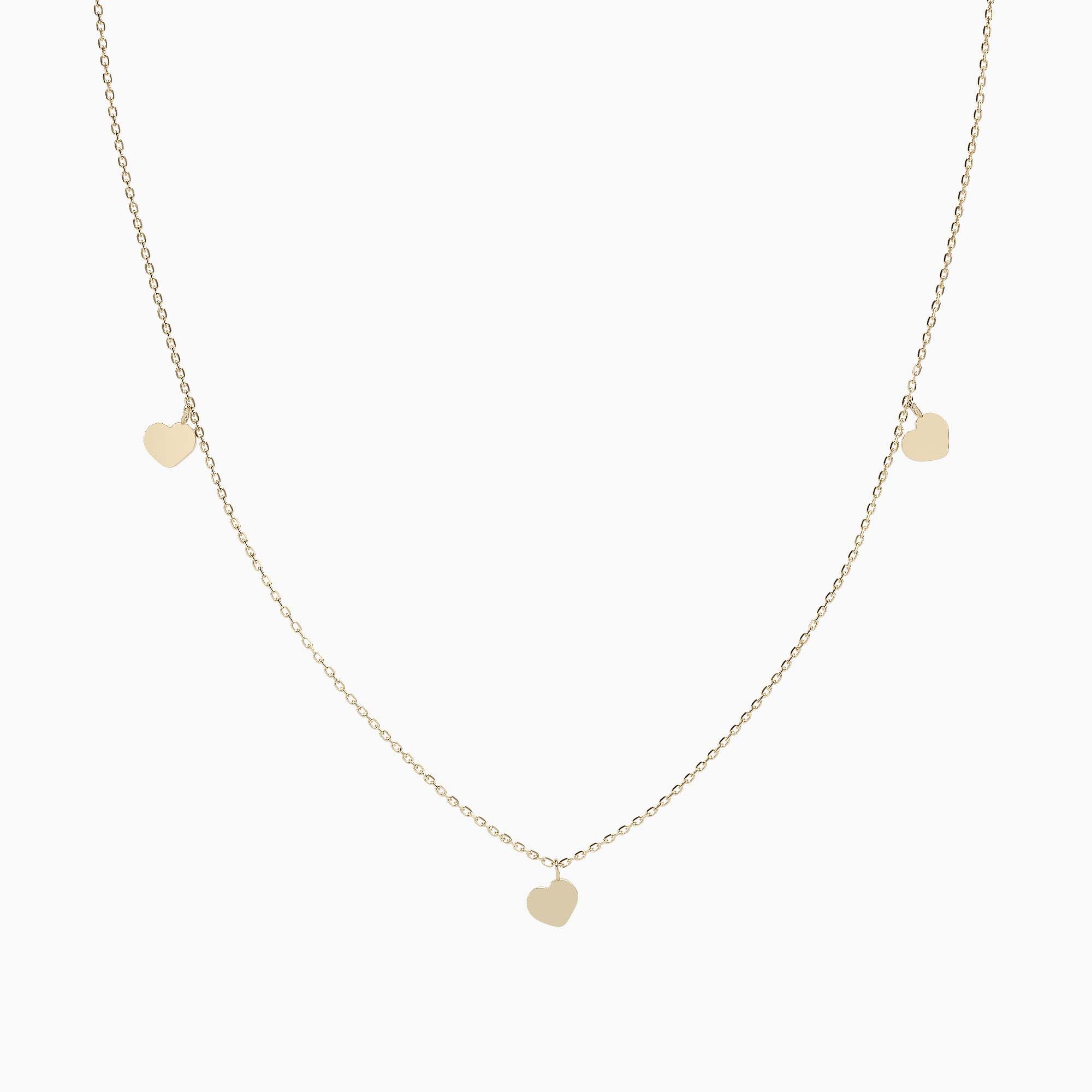 Necklace With 3 Gold Hearts