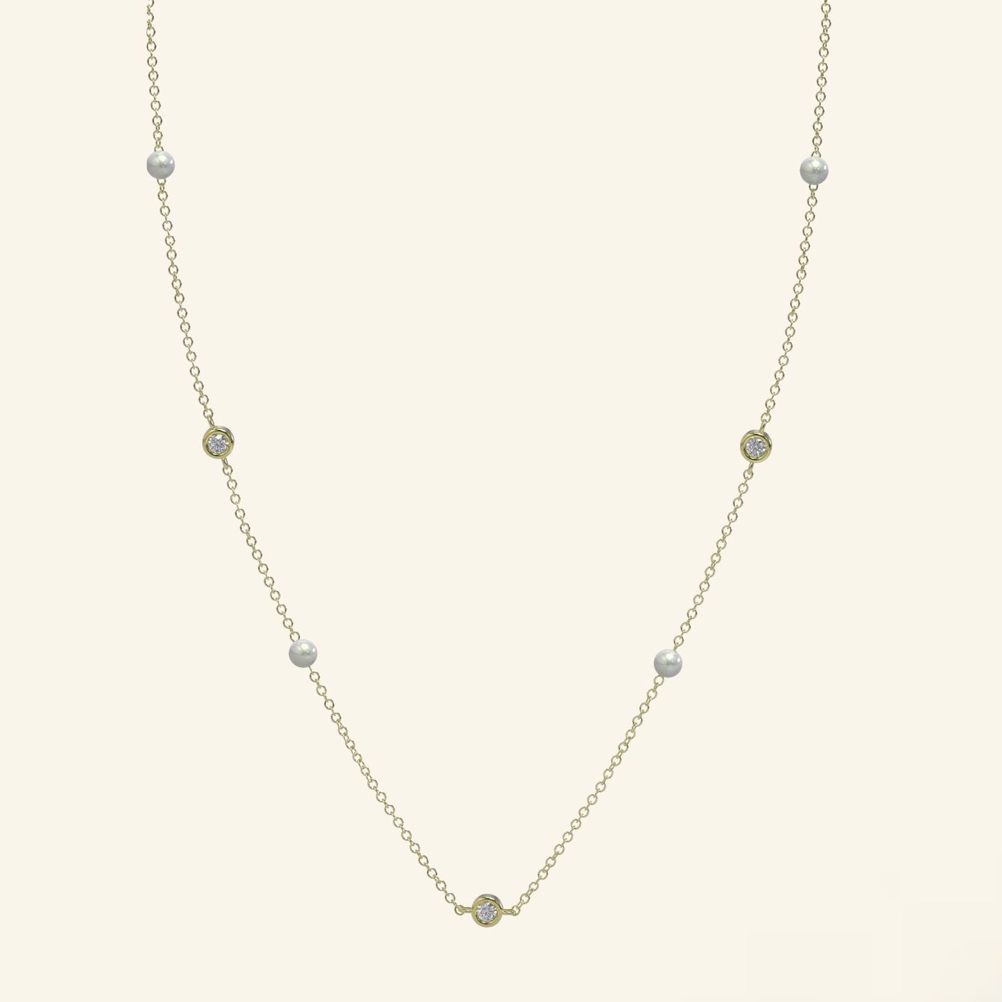Diamond Pearl Necklace