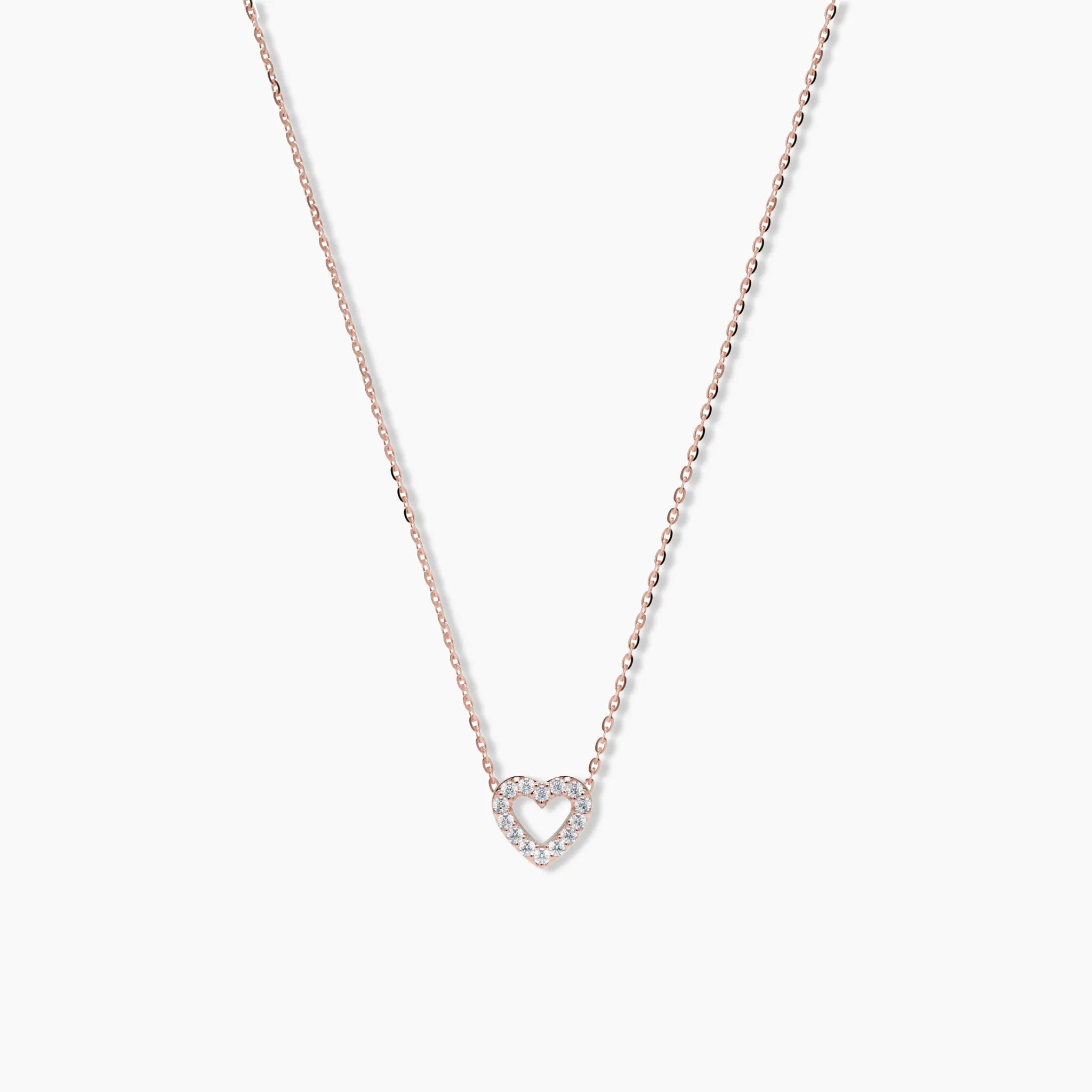 Small Diamond Heart Necklace - Narcissus