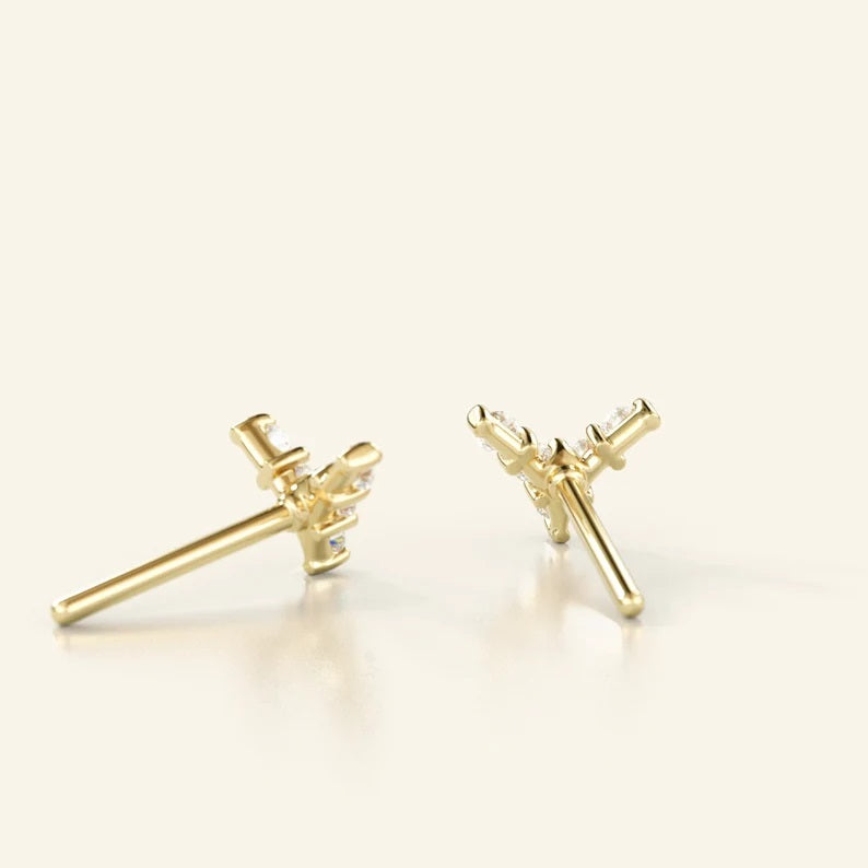 V Shape Diamond Earrings