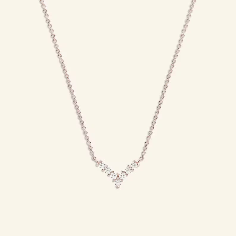 V Shape Diamond Necklace