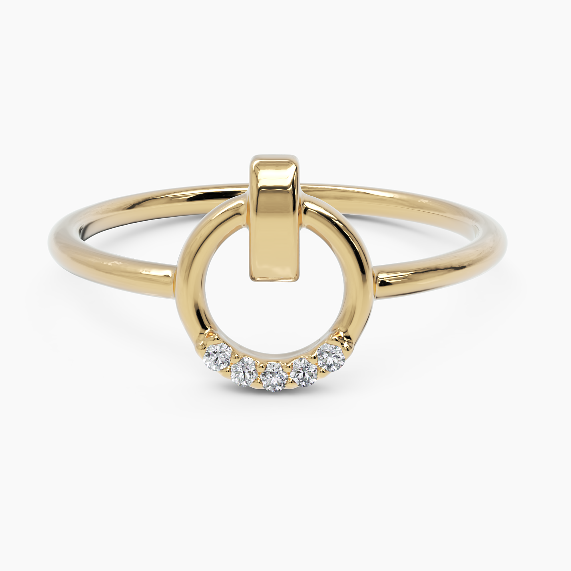 Dainty Circle Diamond Ring