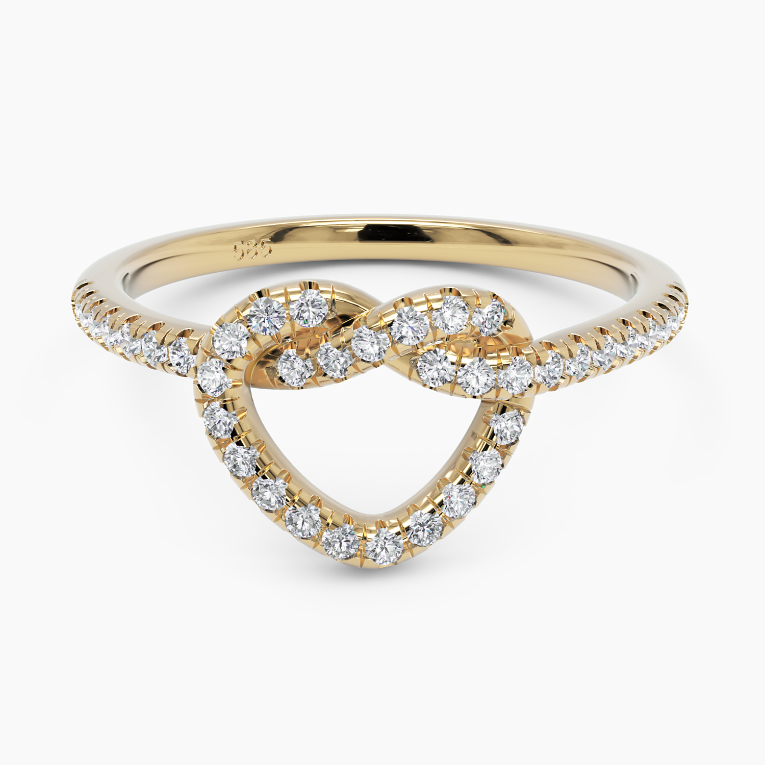 Heart Diamond Knot Ring