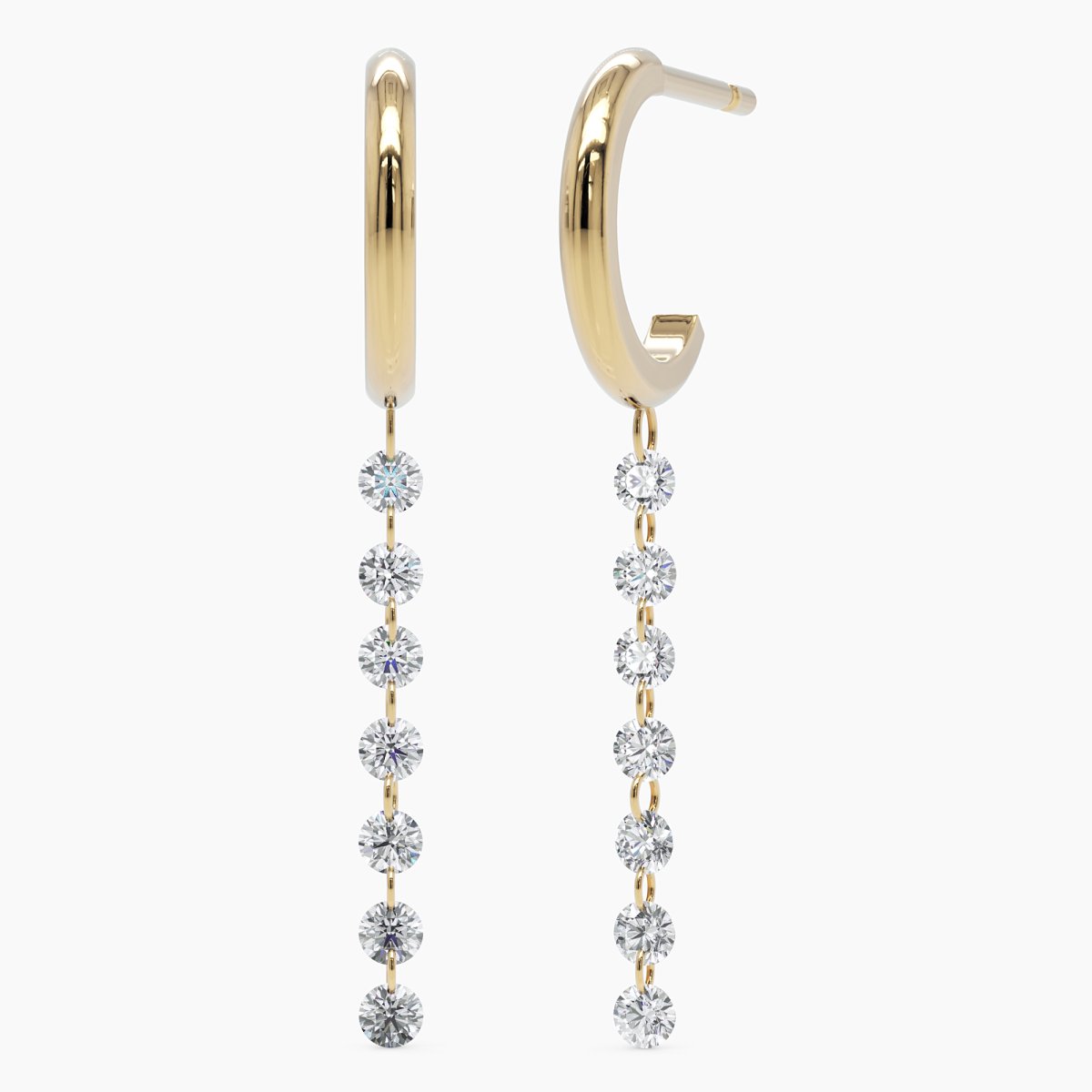 Nude Diamond Drop Earrings