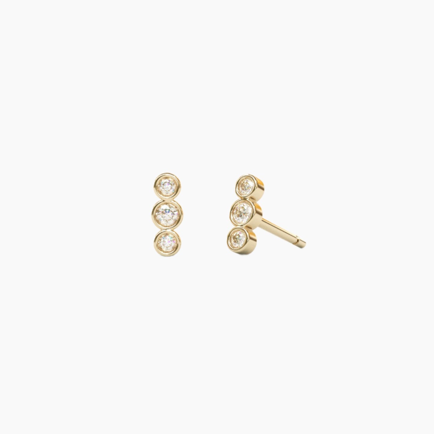 Diamond Trio Stud Earrings