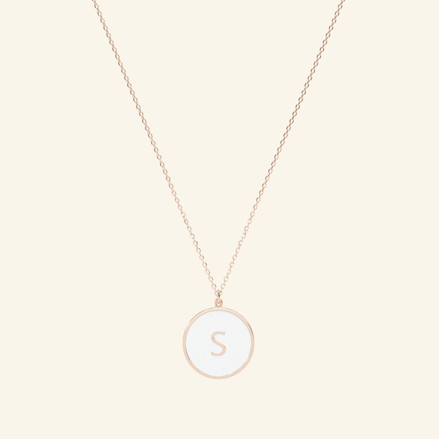Enamel Initial Necklace