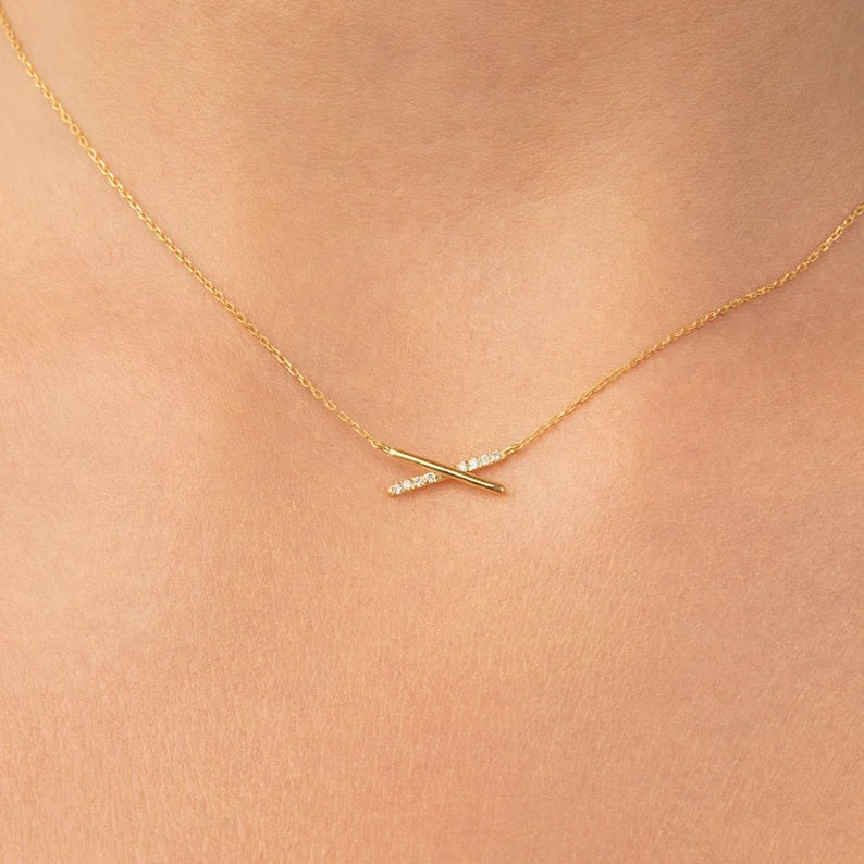 Diamond X Necklace