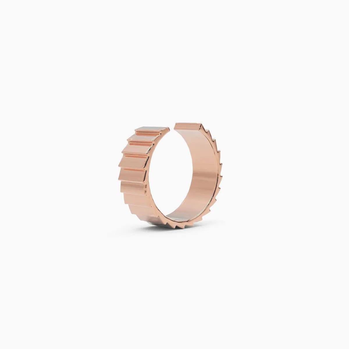 Chunky Ribbed Ear Cuff in Rose Gold - Narcissus