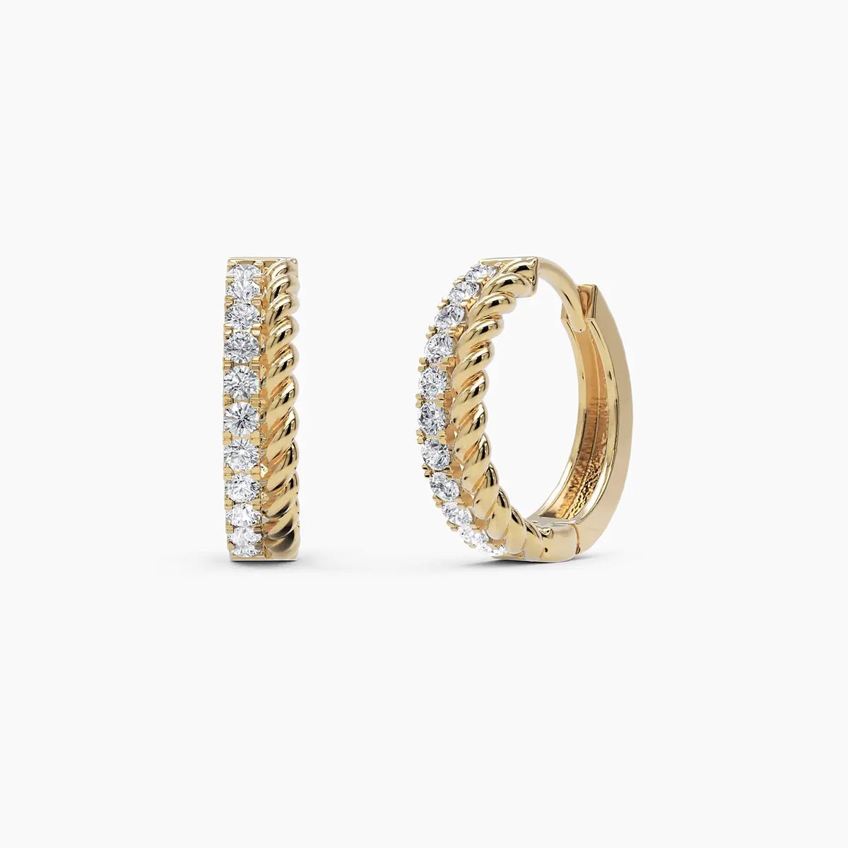 Rope Diamond Hoop Earrings - Narcissus