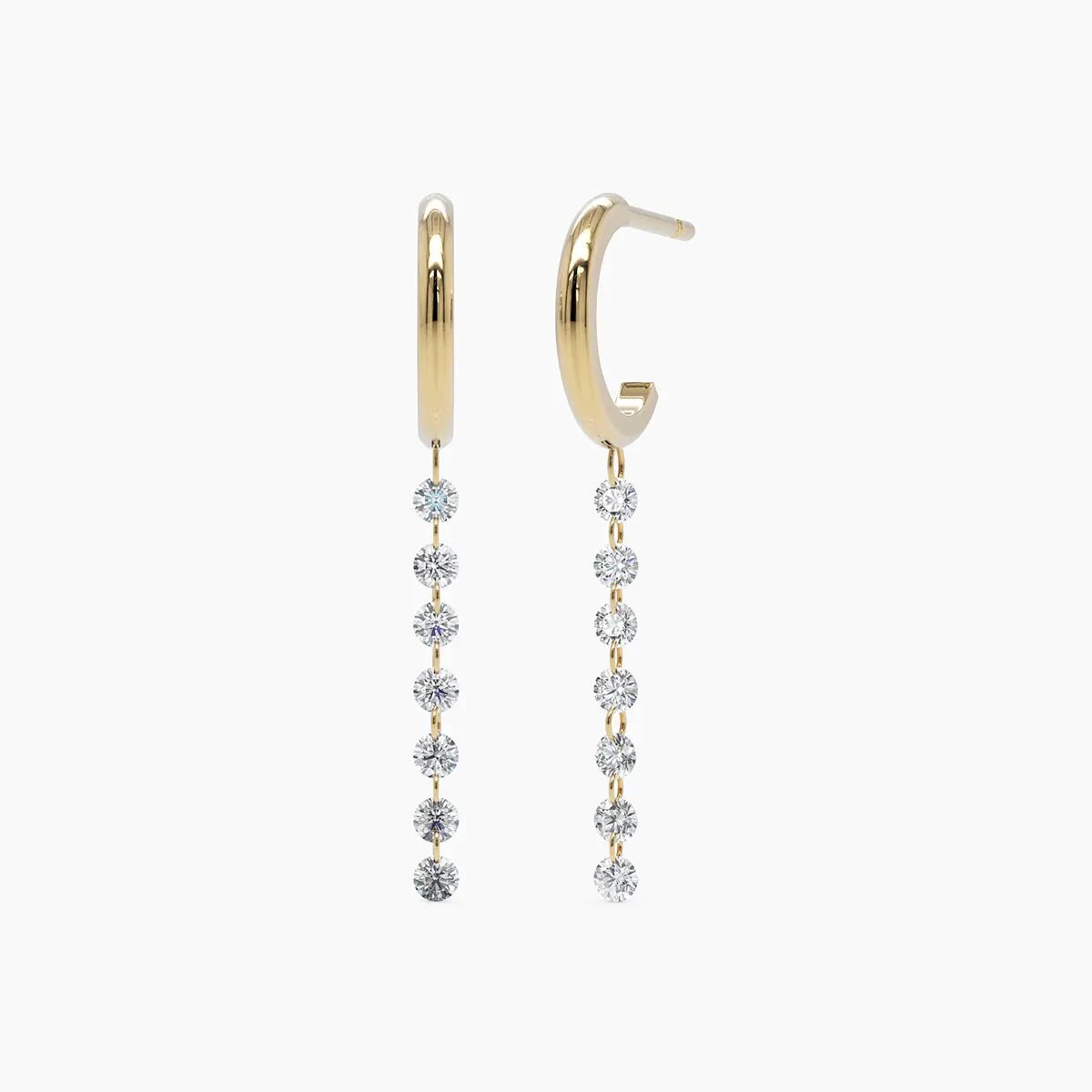 Nude Diamond Drop Earrings in White Gold - Narcissus