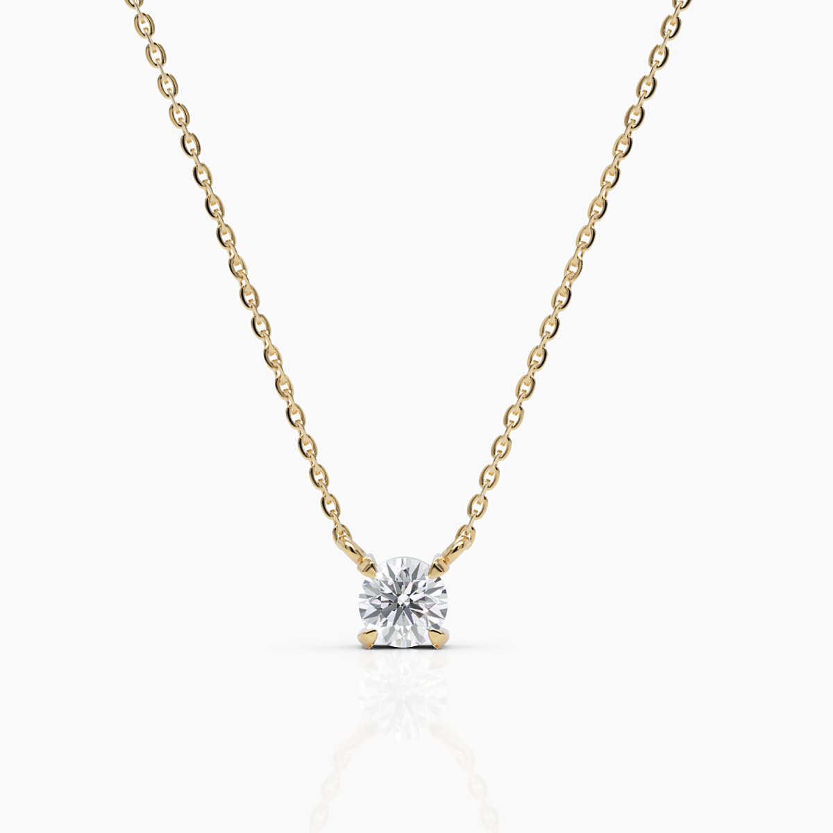 Single Diamond Solitaire Necklace - Narcissus