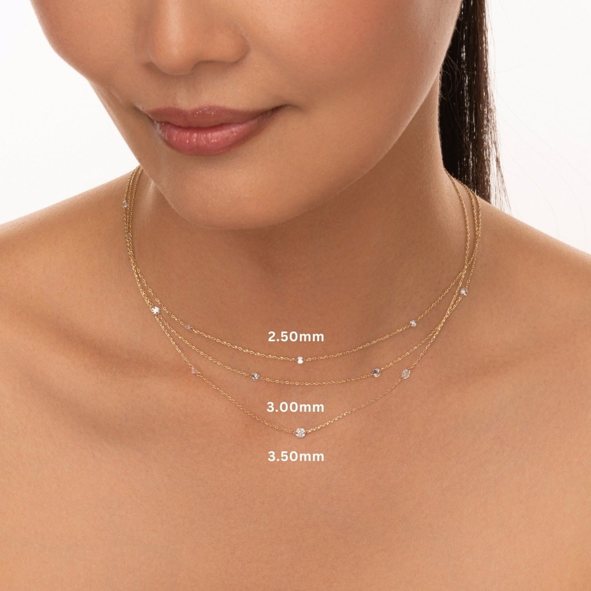 Nude Diamond Station Necklace - Narcissus