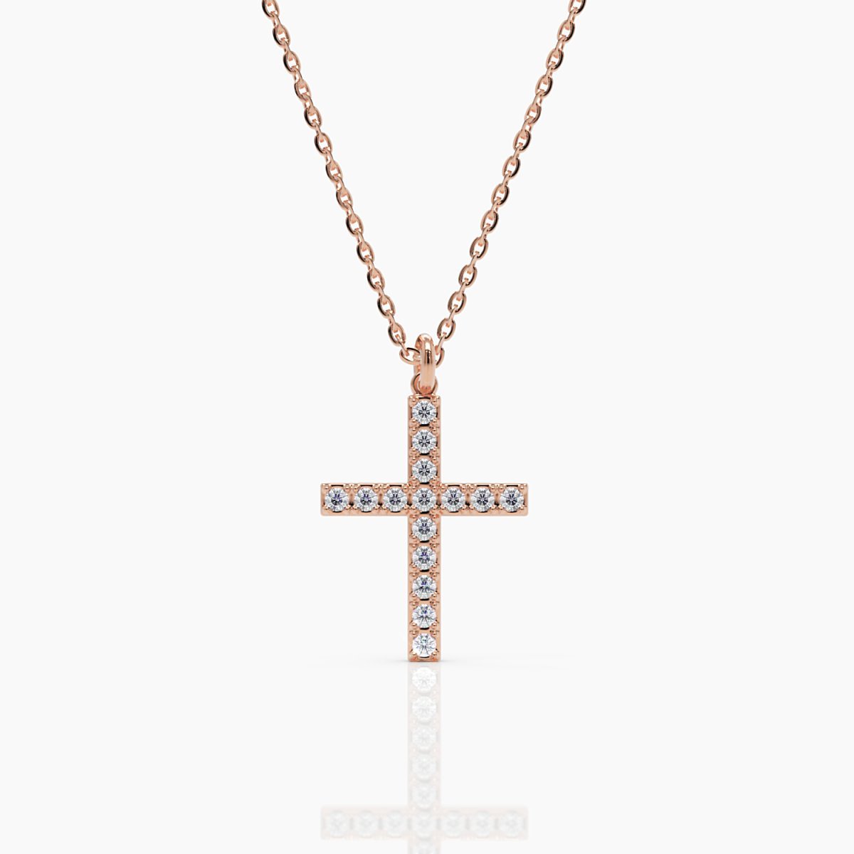 Diamond Cross Necklace in White Gold - Narcissus