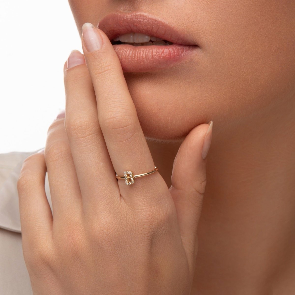 Diamond Initial J Ring - Narcissus