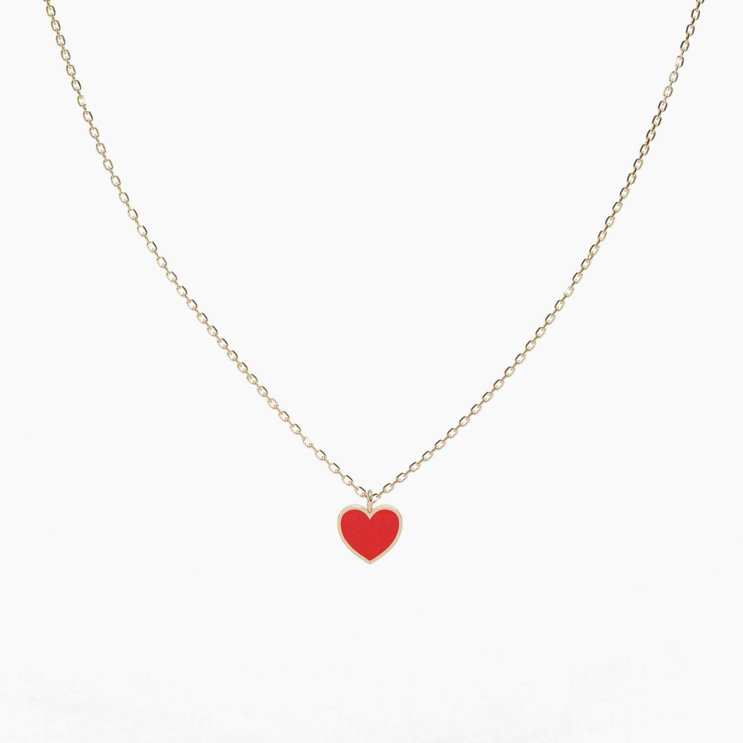 Enamel Heart Charm Necklace
