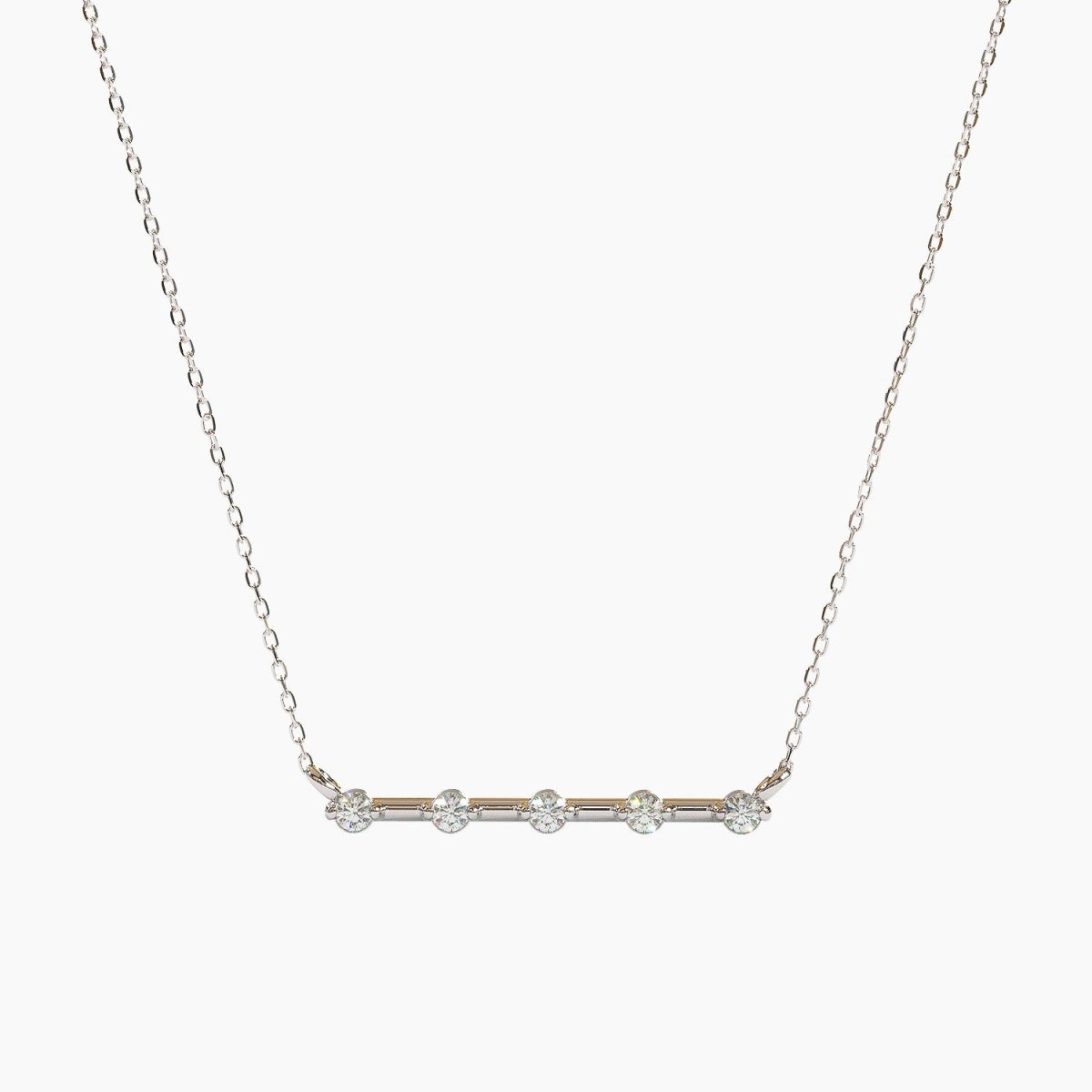 Five Diamond Bar Necklace - Narcissus