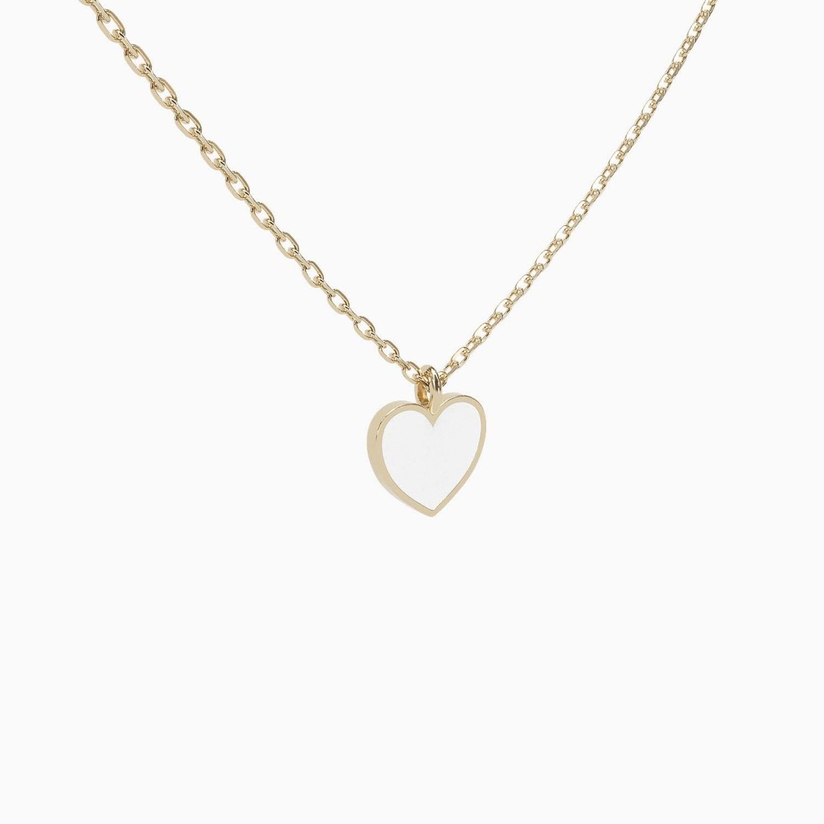 Enamel Heart Charm Necklace - Narcissus