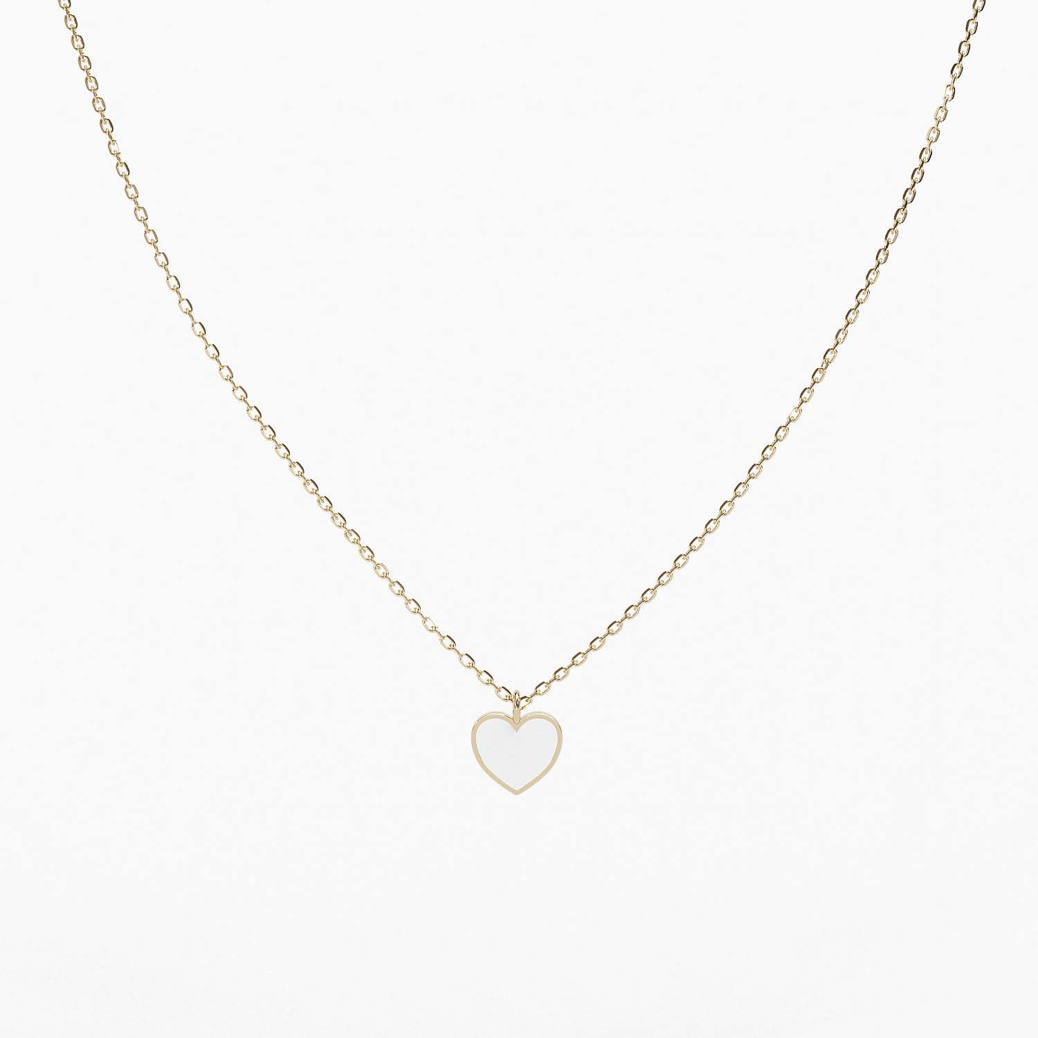 Enamel Heart Charm Necklace