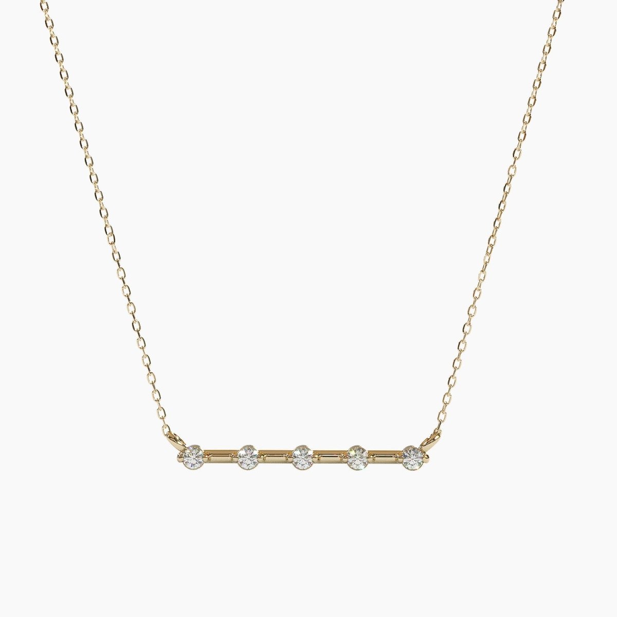 Five Diamond Bar Necklace - Narcissus