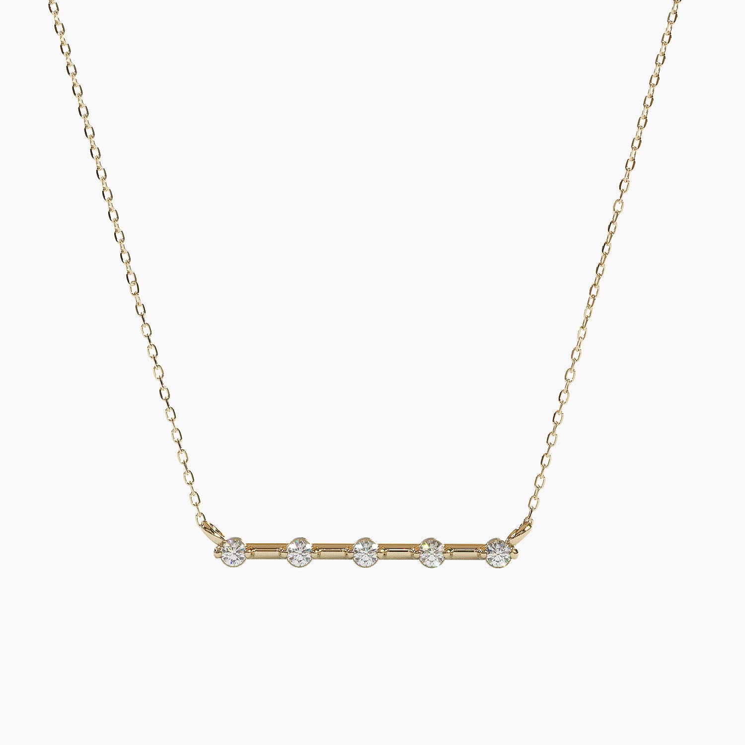 Five Diamond Bar Necklace