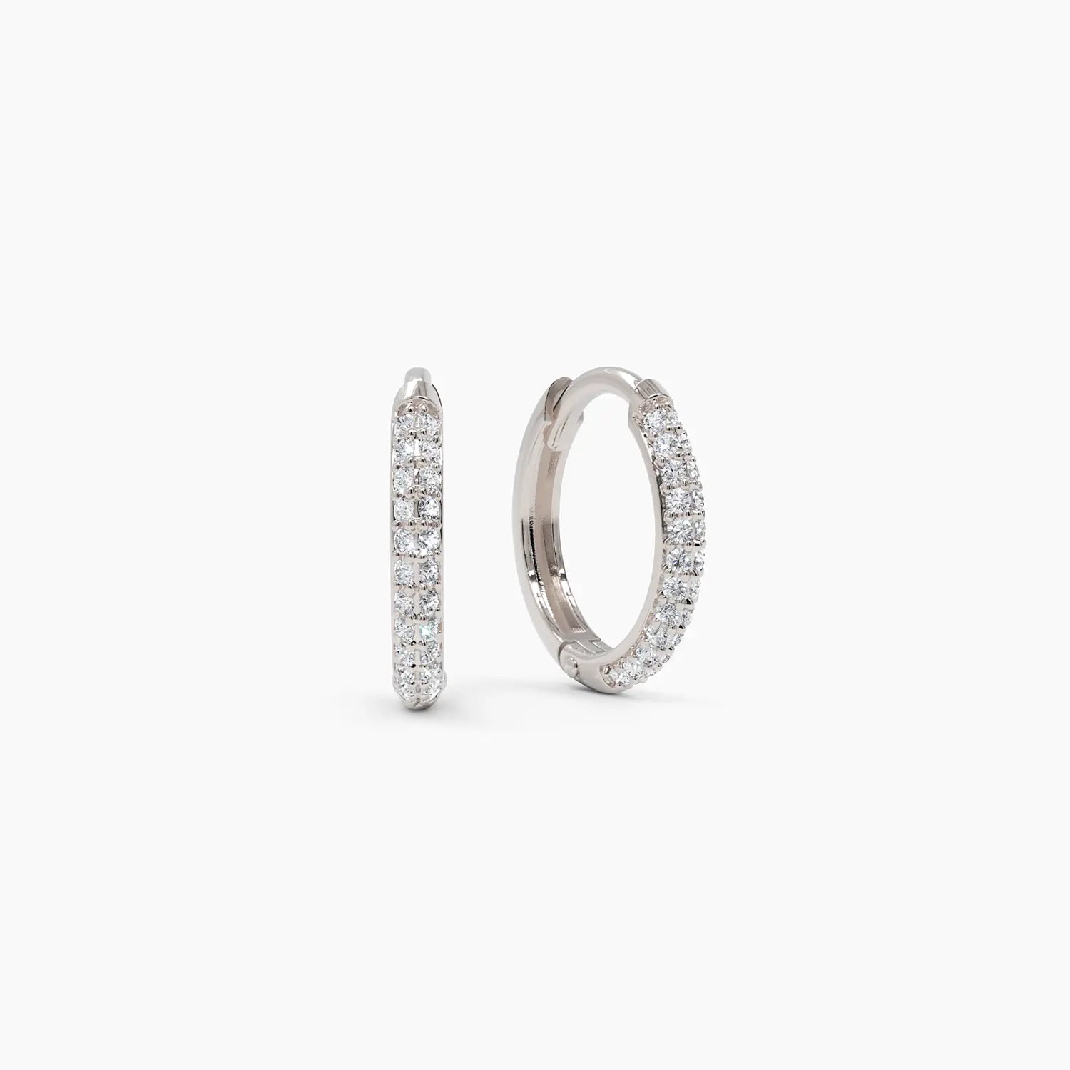 Diamond Pavé Huggie Earrings - Narcissus