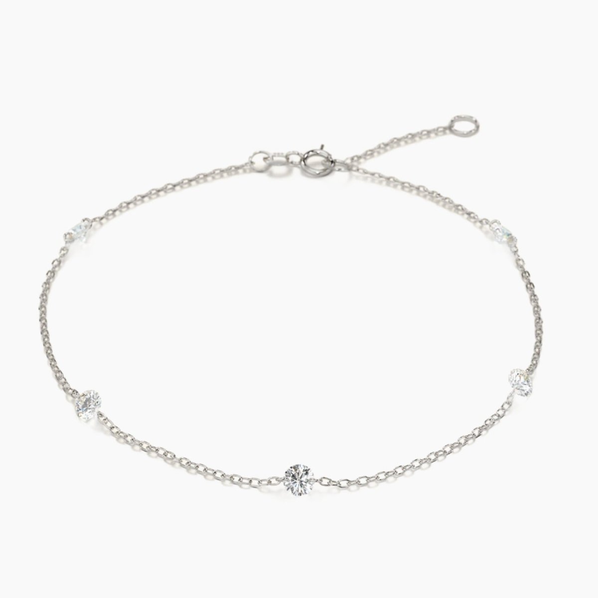 Nude Diamond Station Bracelet in White Gold - Narcissus