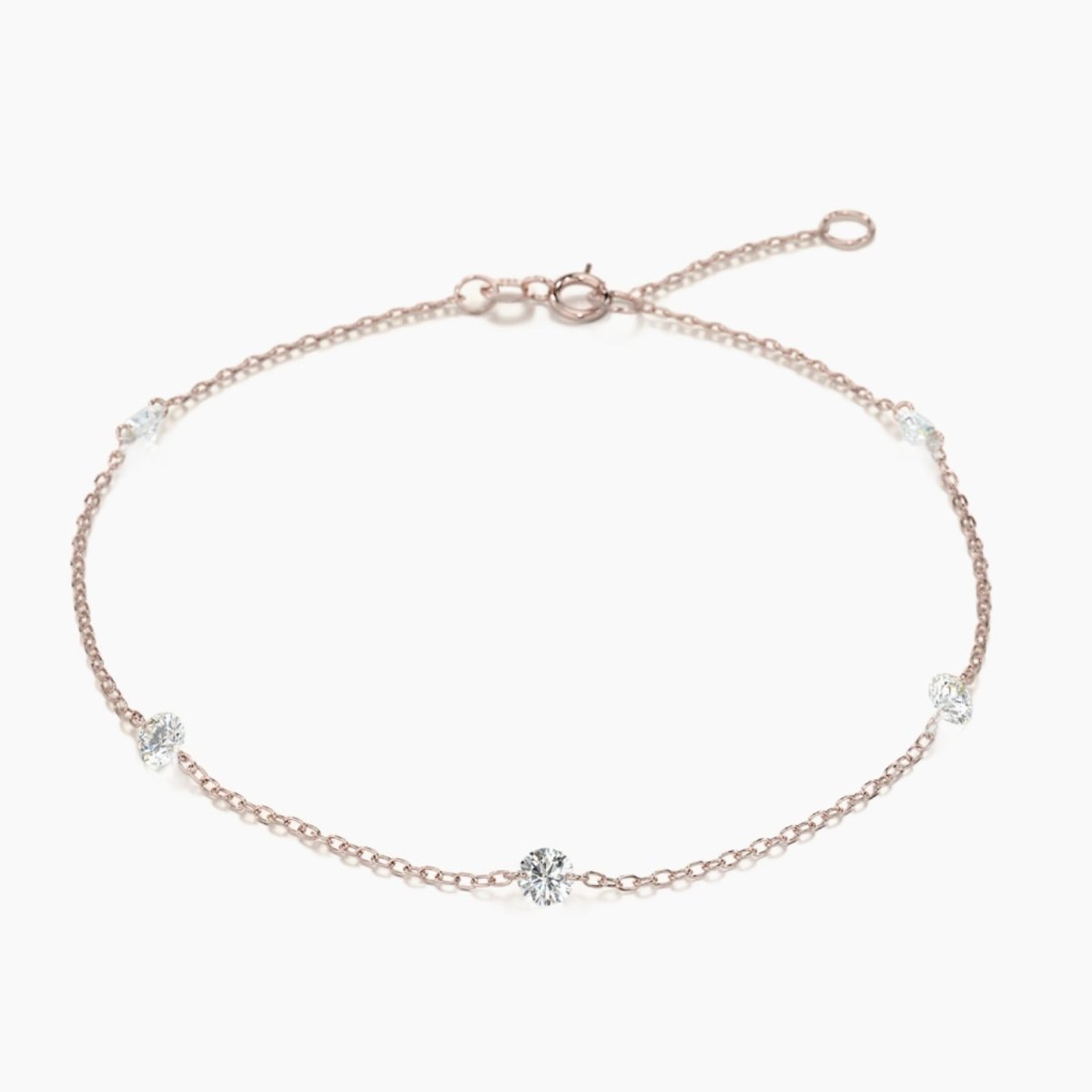 Nude Diamond Station Bracelet in White Gold - Narcissus