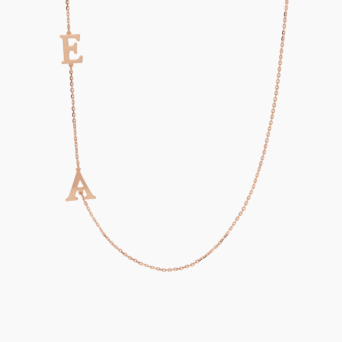 Asymmetrical Side Initial Necklace - Narcissus