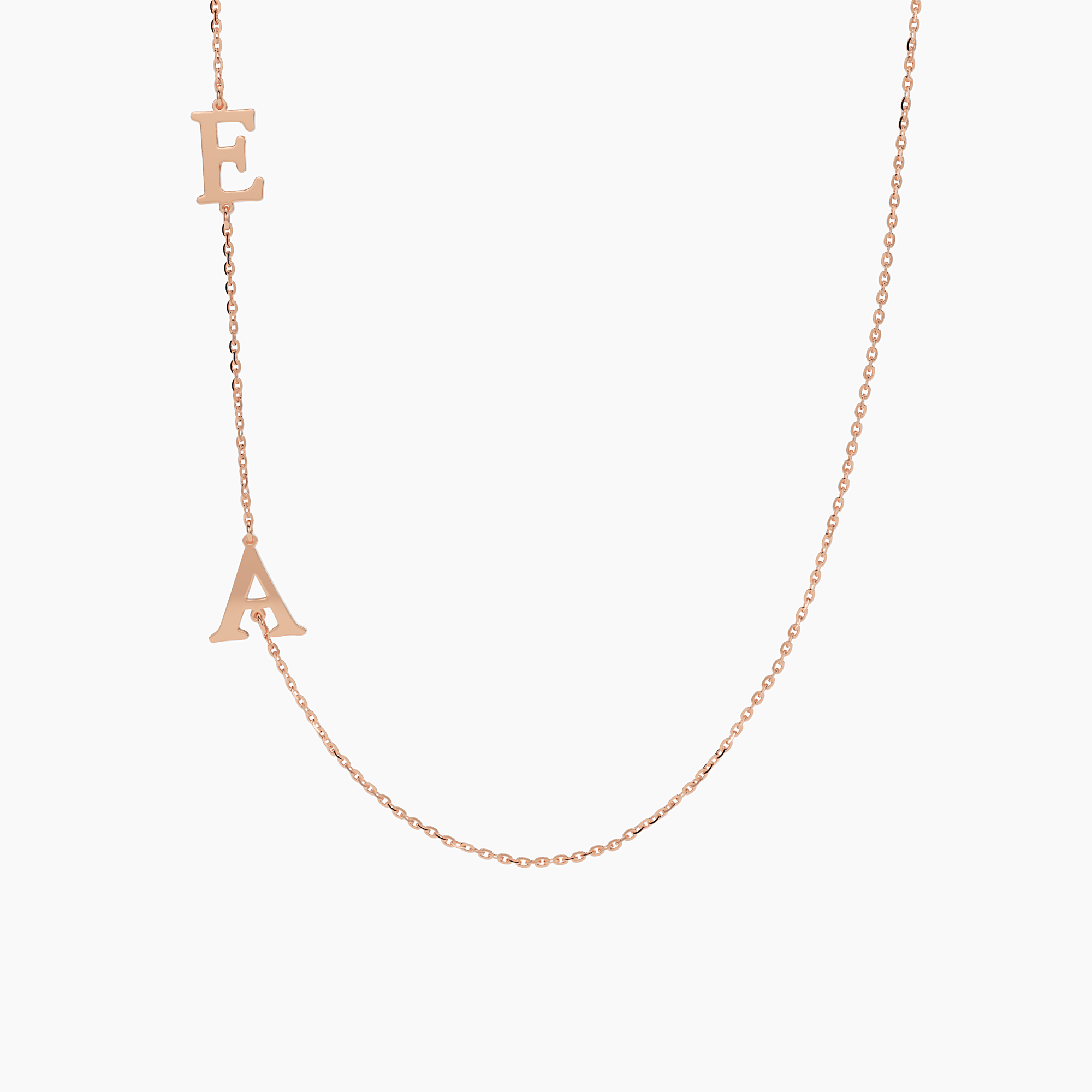 Asymmetrical Side Initial Necklace - Narcissus