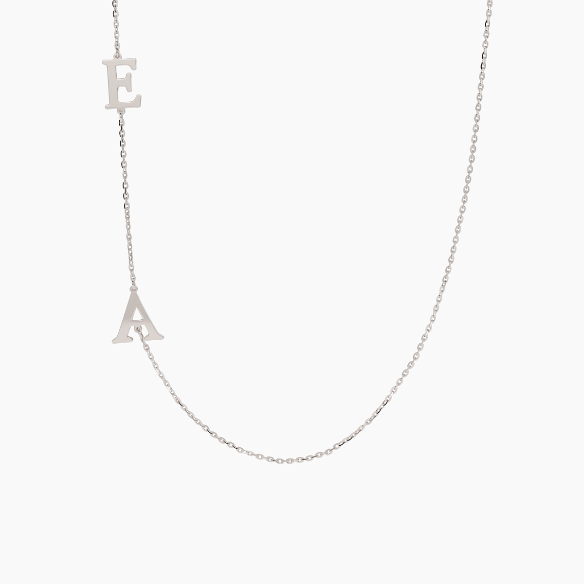 Asymmetrical Side Initial Necklace - Narcissus