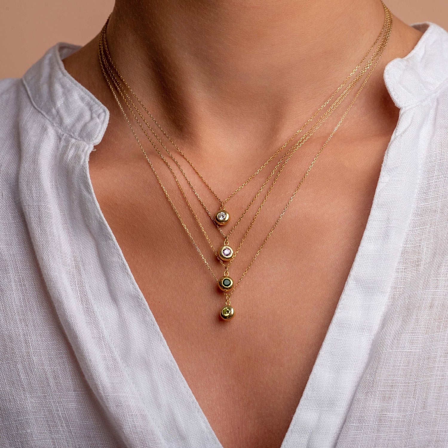 April Birthstone Diamond Necklace