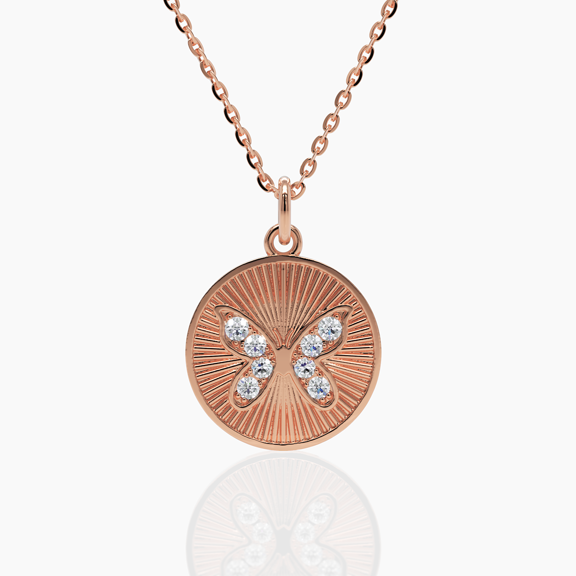 Butterfly Coin Pendant Necklace - Narcissus