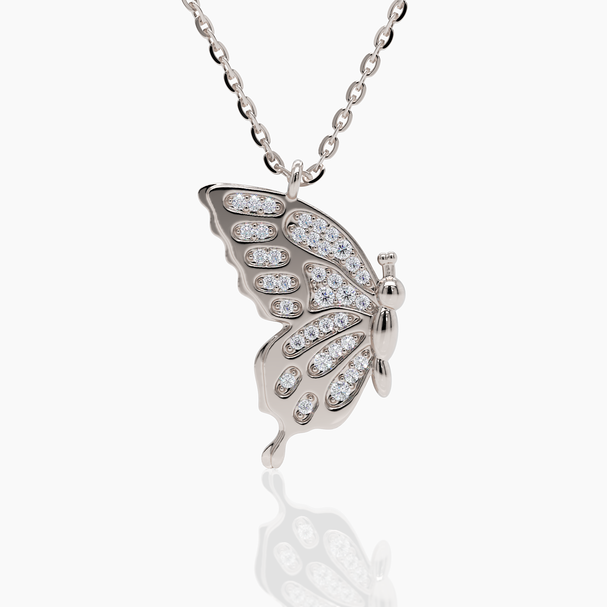 Butterfly Wings Pendant Necklace - Narcissus