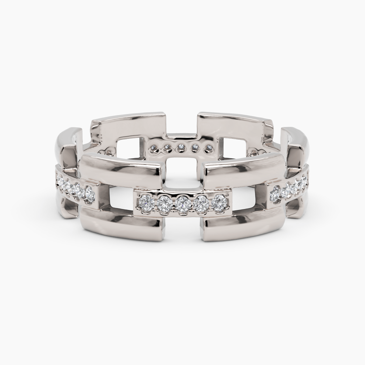 Chain Link Diamond Eternity Ring - Narcissus