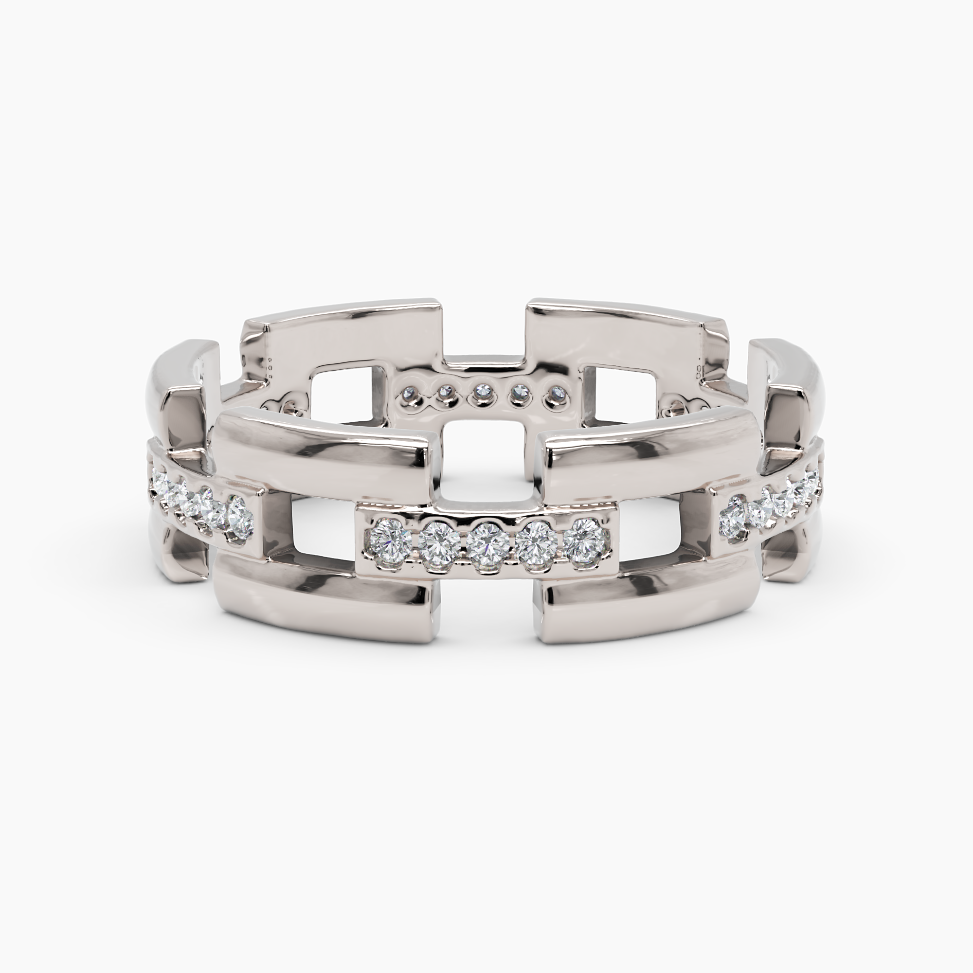 Chain Link Diamond Eternity Ring - Narcissus