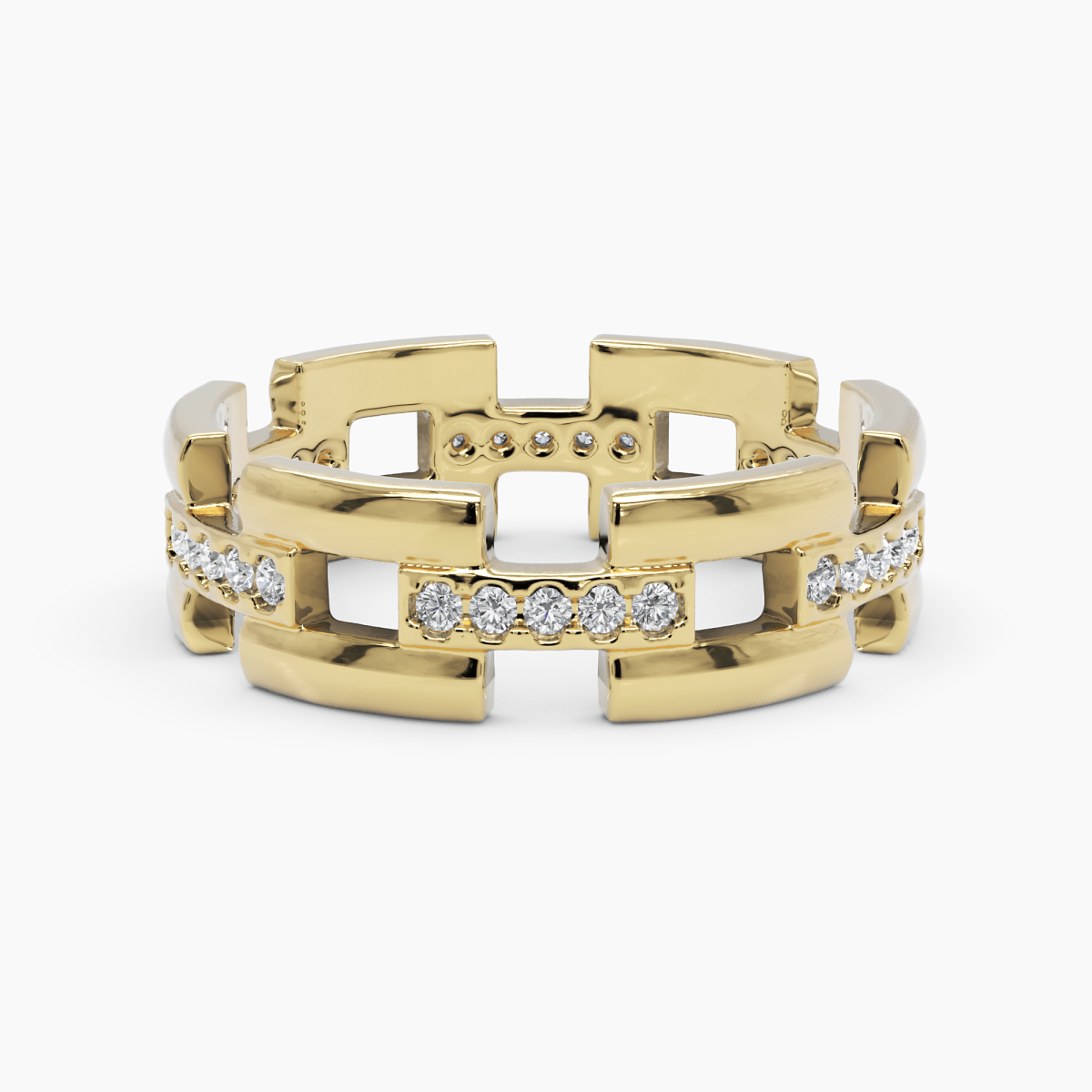 Chain Link Diamond Eternity Ring - Narcissus