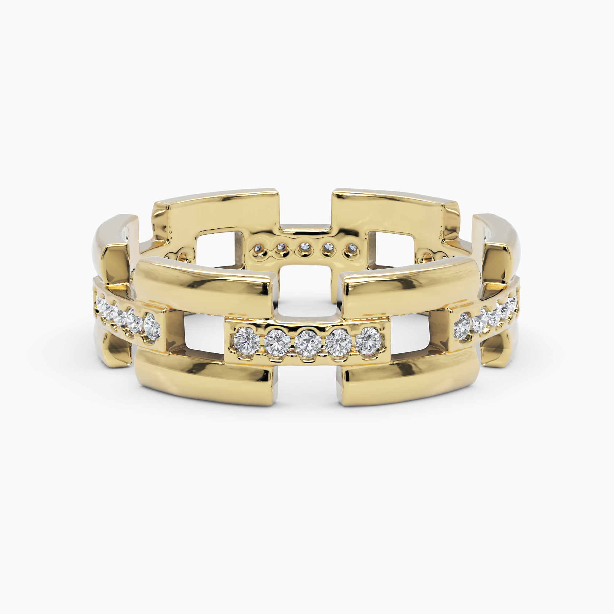 Chain Link Diamond Eternity Ring - Narcissus