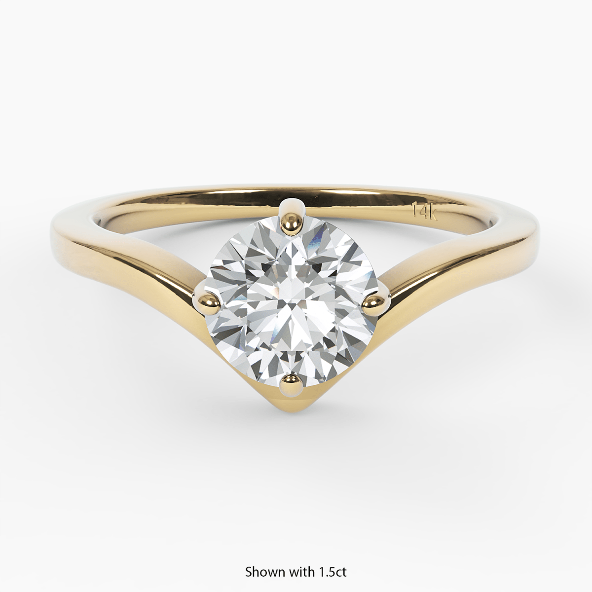 Chevron Solitaire Engagement Ring - Narcissus