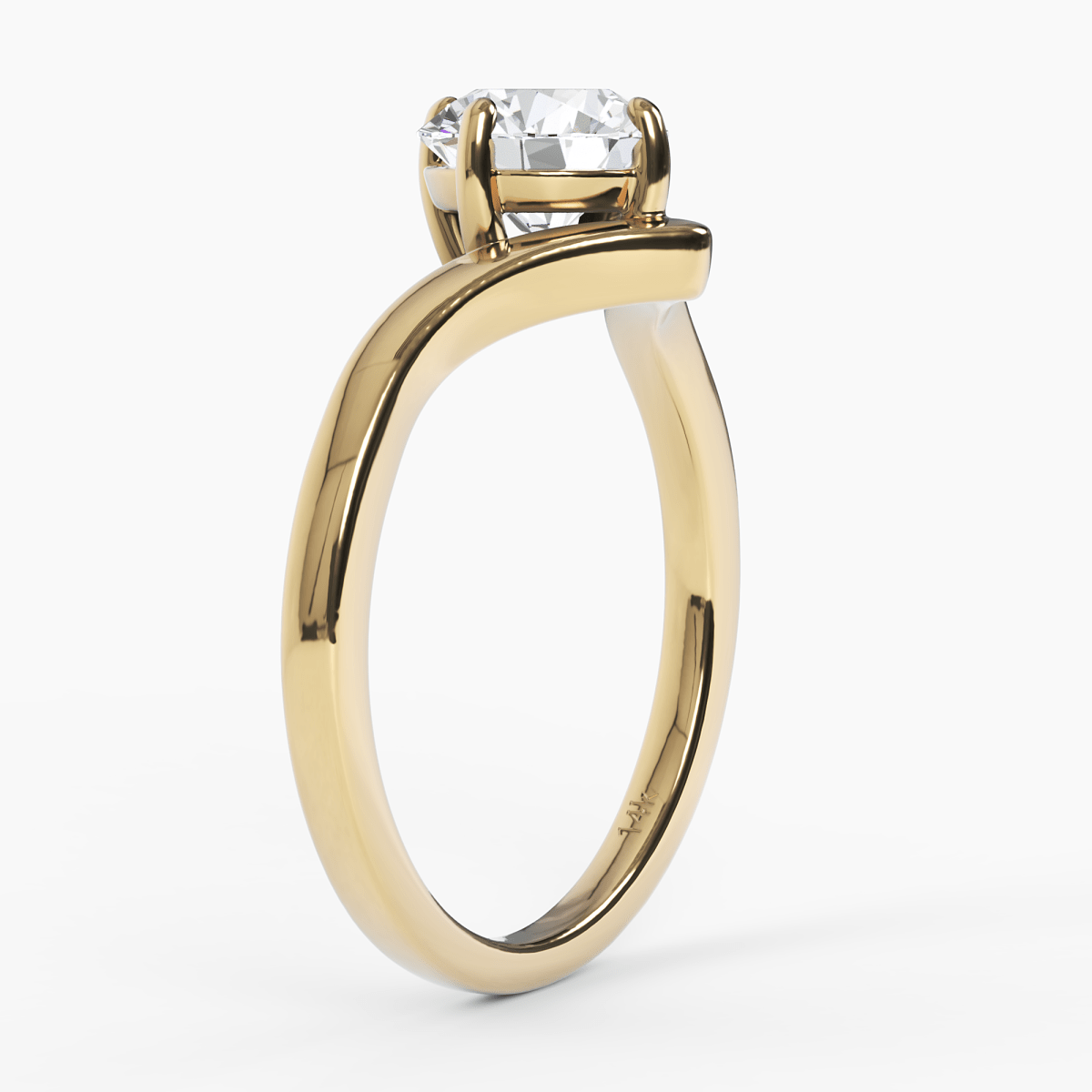 Chevron Solitaire Engagement Ring - Narcissus