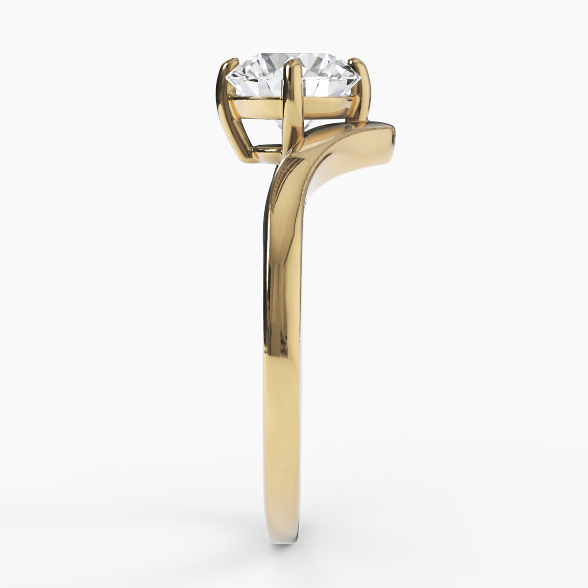 Chevron Solitaire Engagement Ring - Narcissus