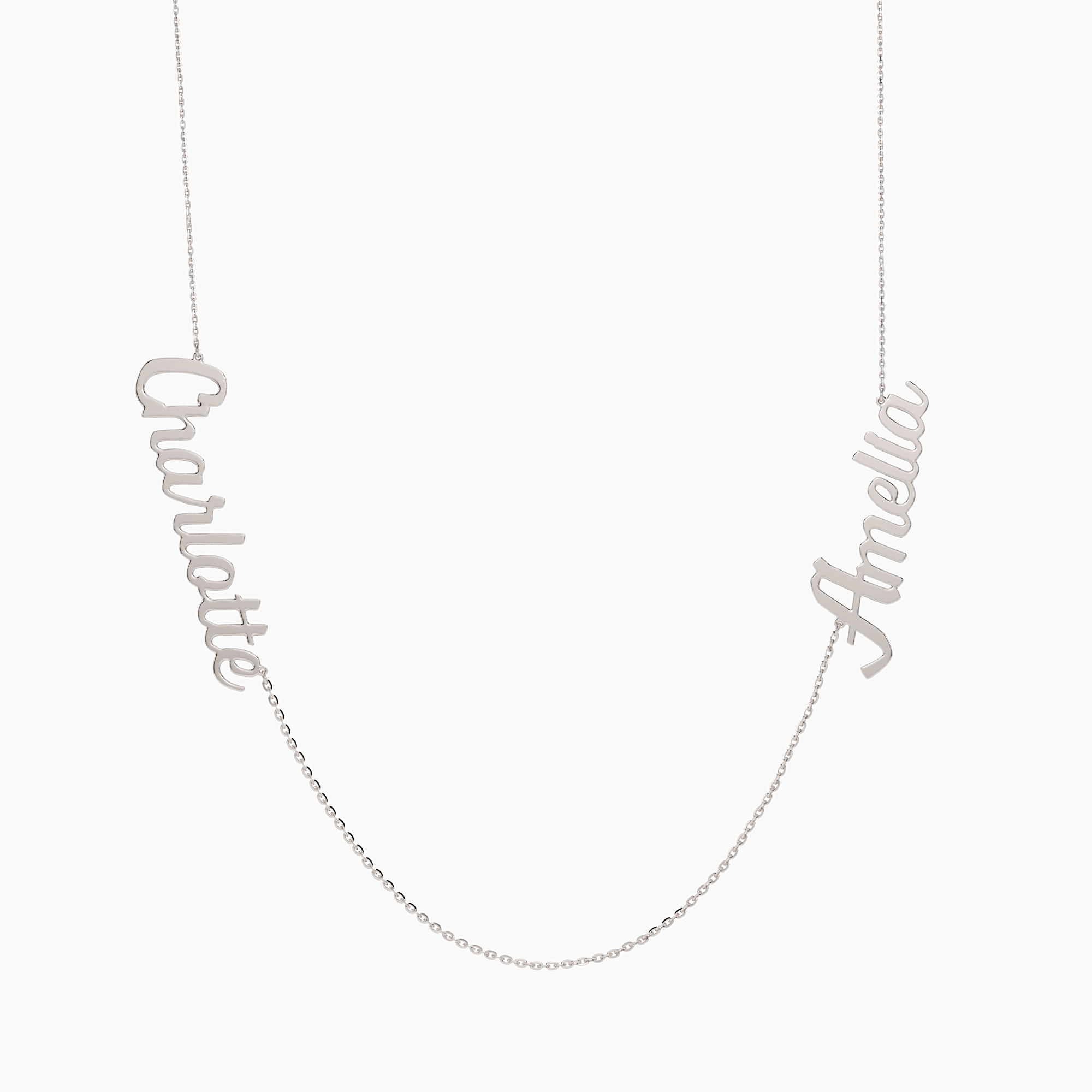 Custom Two Name Necklace - Necklace