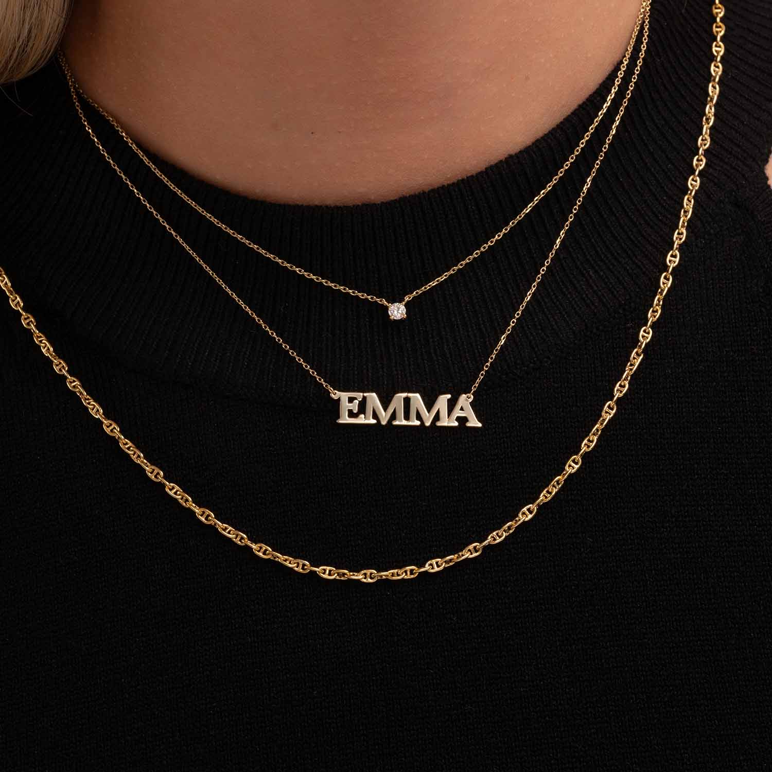 Custom Bold Gold Name Necklace - Narcissus