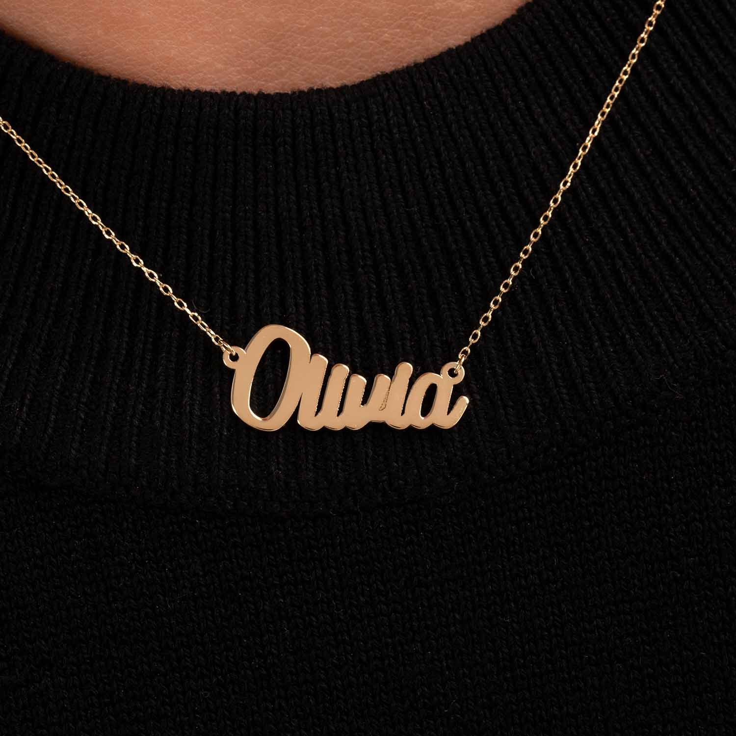 Custom Cursive Gold Name Necklace - Narcissus