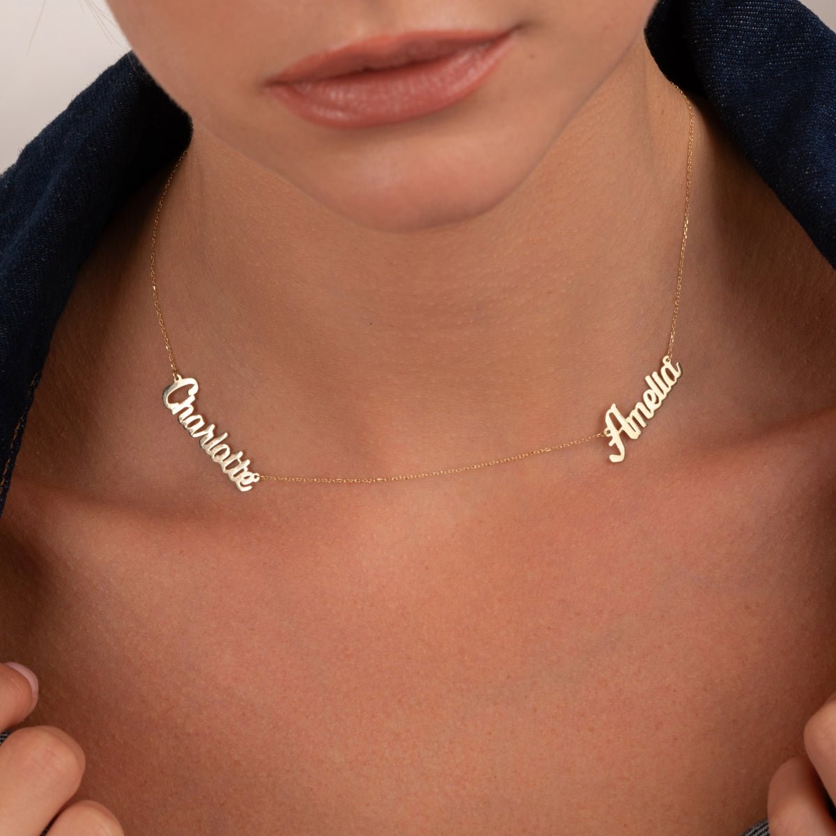 Custom Two Name Necklace - Narcissus