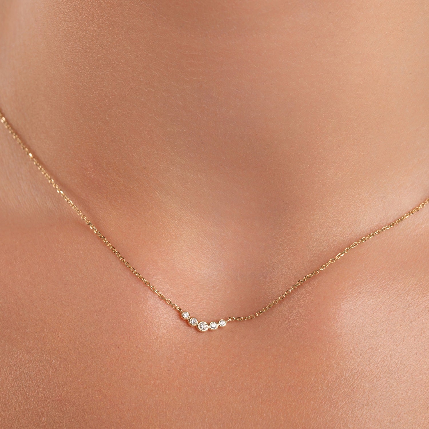Dainty Diamond Bezel Bar Necklace