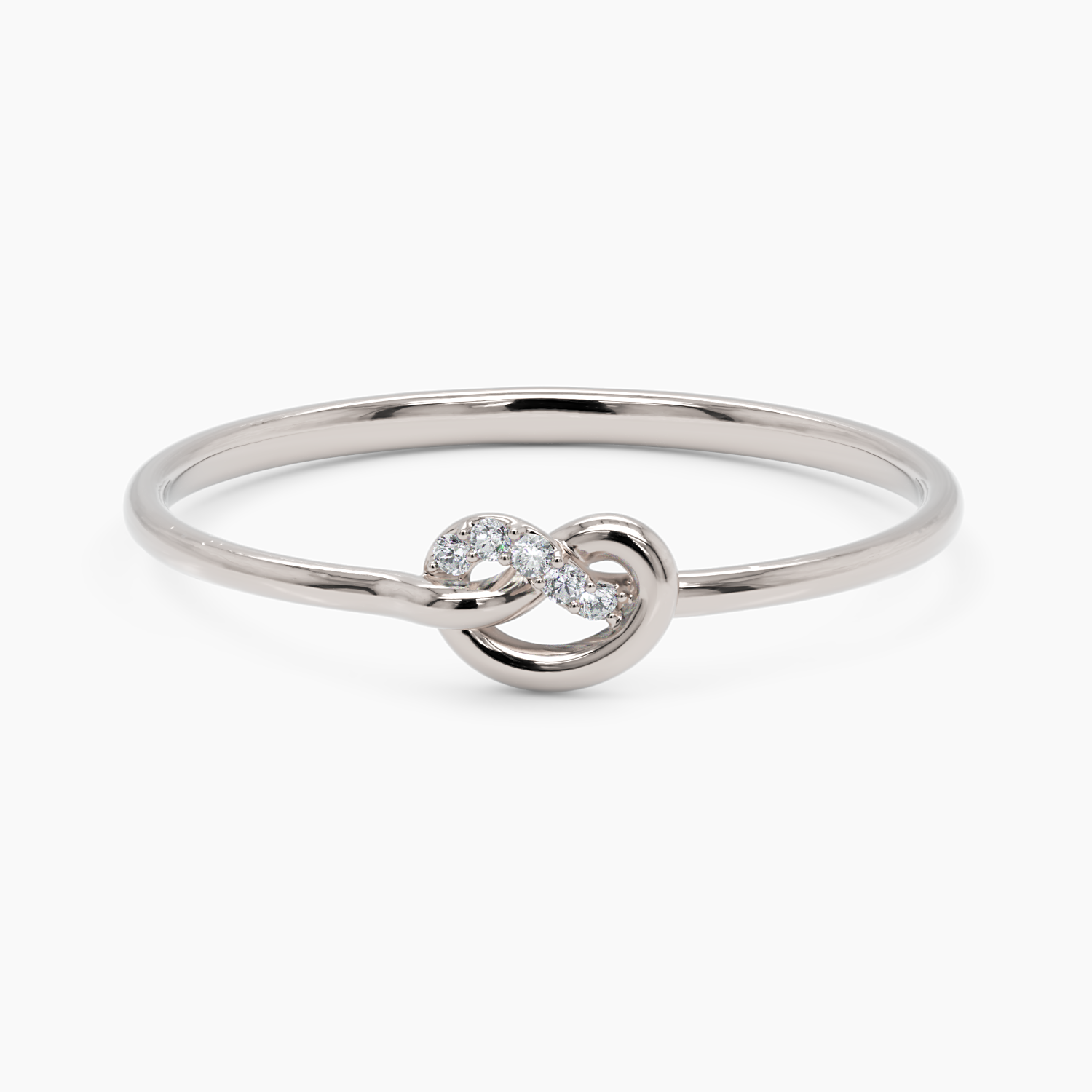 Dainty Diamond Knot Ring - Narcissus