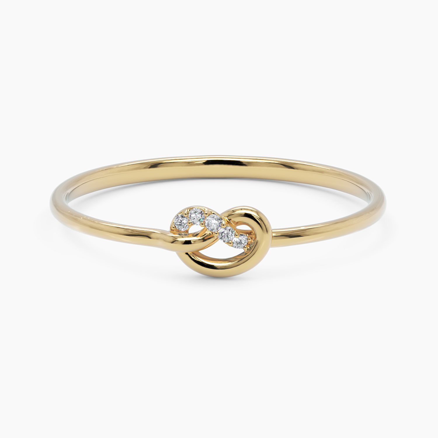 Dainty Diamond Knot Ring - Narcissus