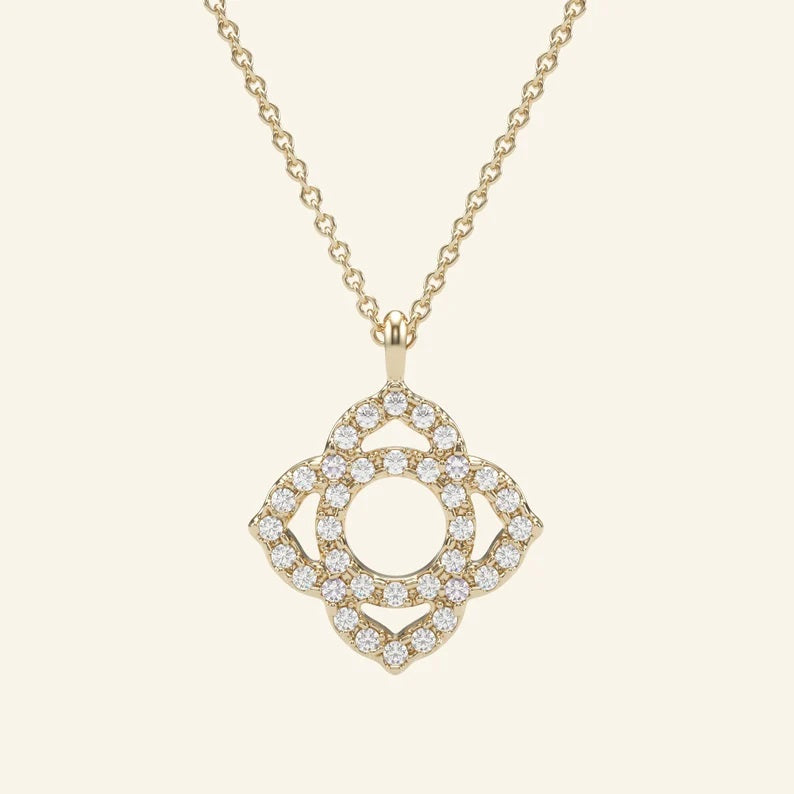 Diamond Clover Pendant Necklace