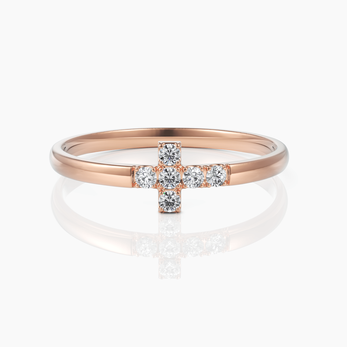 Dainty Diamond Cross Ring - Narcissus