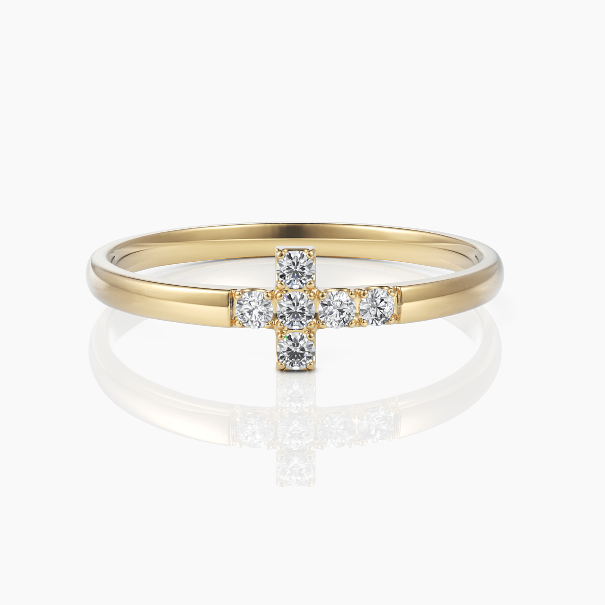 Dainty Diamond Cross Ring - Narcissus